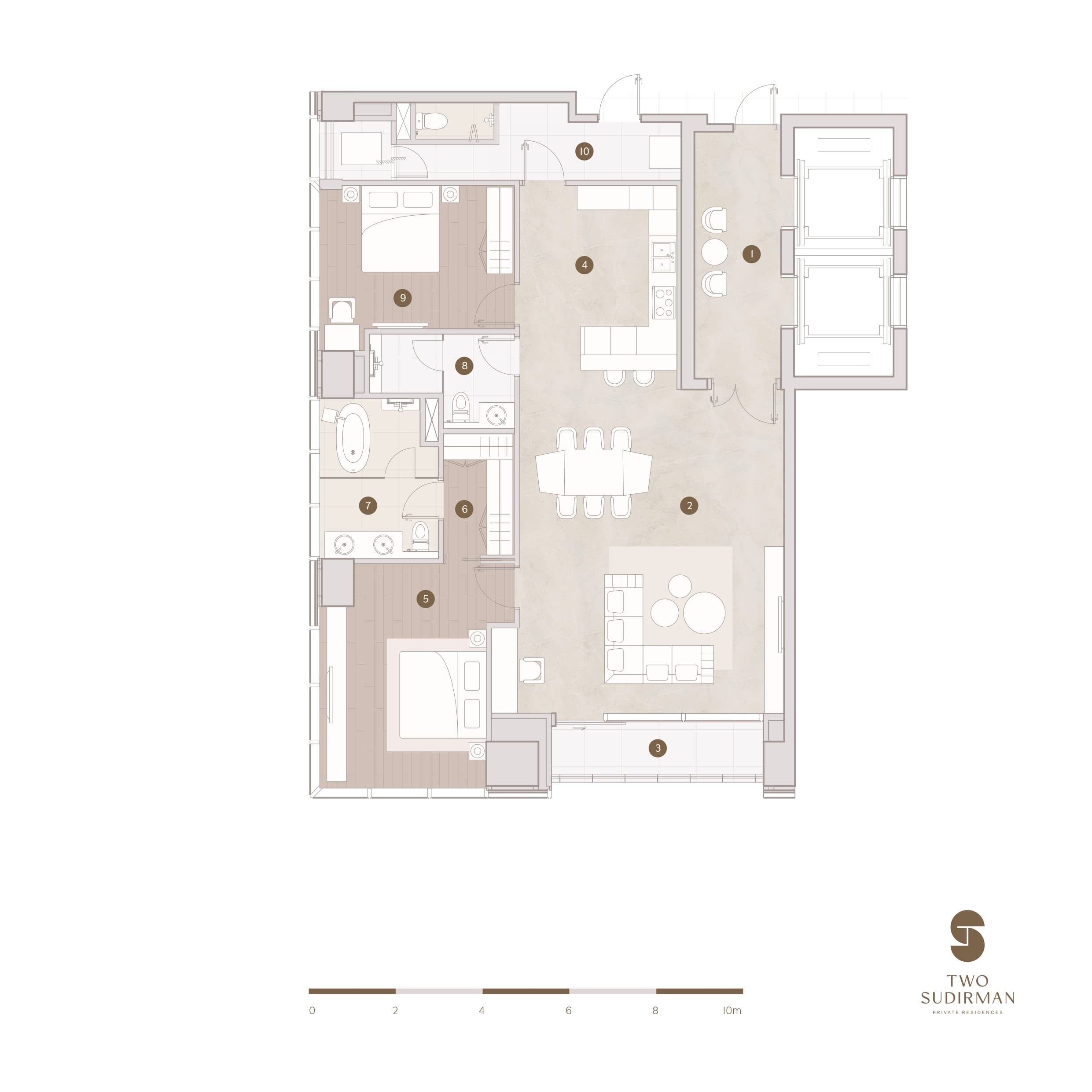 Ruang Tamu Penthouse