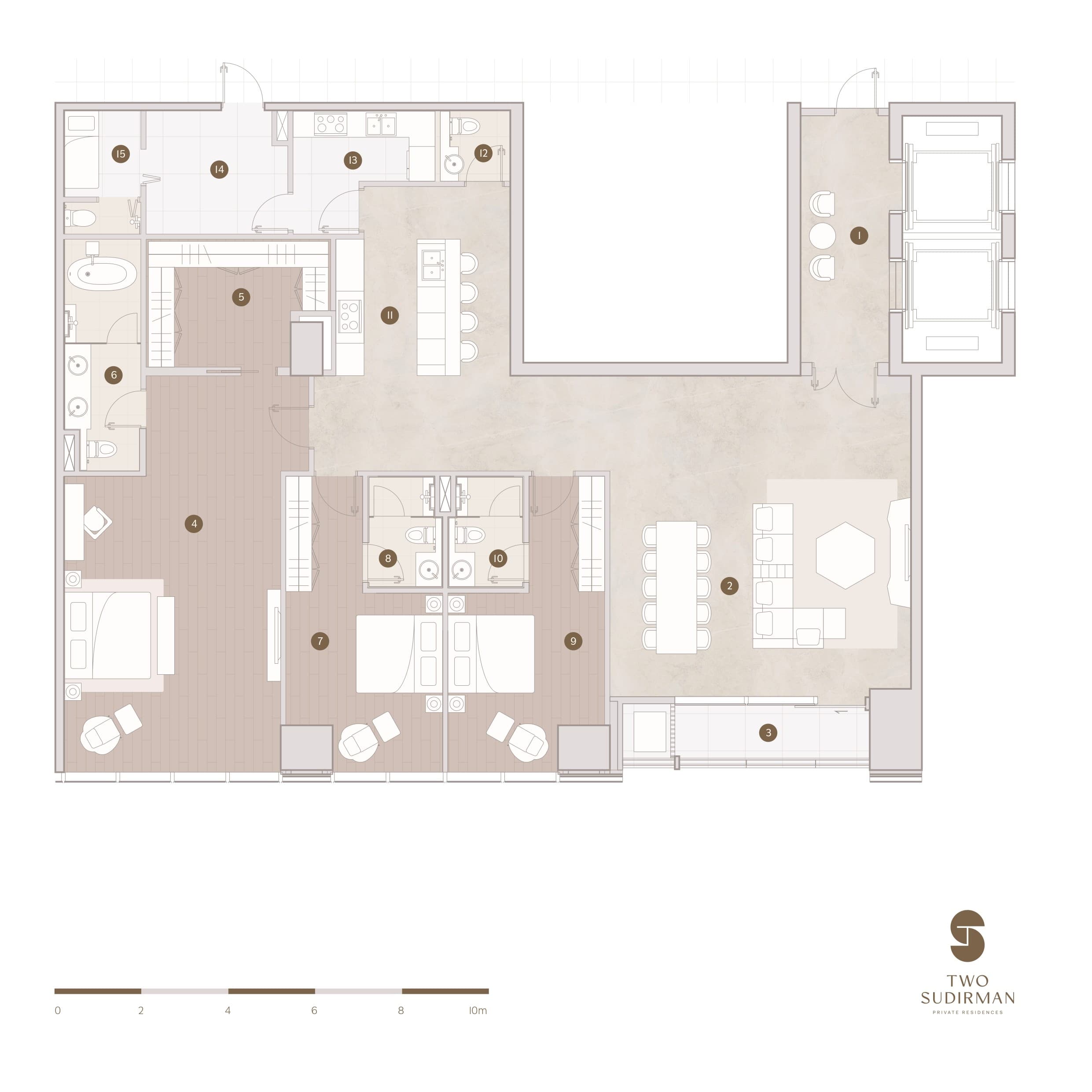 Ruang Tamu Penthouse